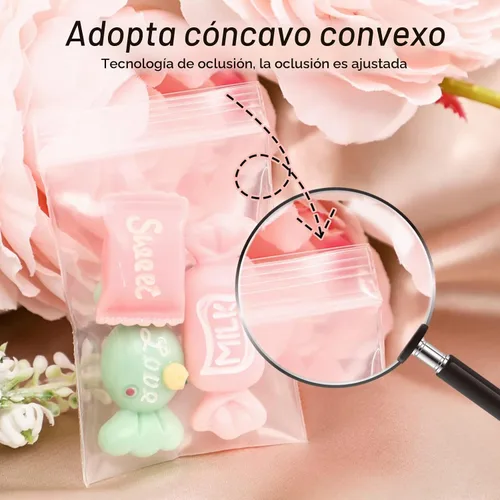 Vista 4 de 400 bolsas de plástico pequeñas de 7 milésimas de pulgada de grosor, con sello de plástico, para joyas, monedas, caramelos, bolsas de polietileno