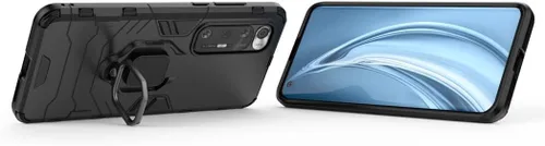 Vista 2 de Compatible con Xiaomi Mi 10S, funda de agarre de anillo de metal, a prueba de golpes, parachoques duro