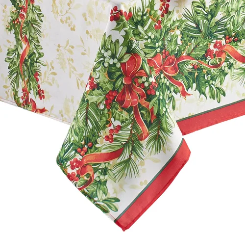 Vista 8 de Elrene Home Fashions Holly Traditions individuales de tela