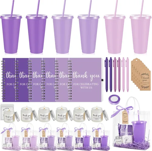 Vista 33 de Nuogo - Juego de 2 premios de ducha para padres para adultos, regalo de despedida de soltera, vaso de plástico, cuaderno con vela perfumada, bolsa