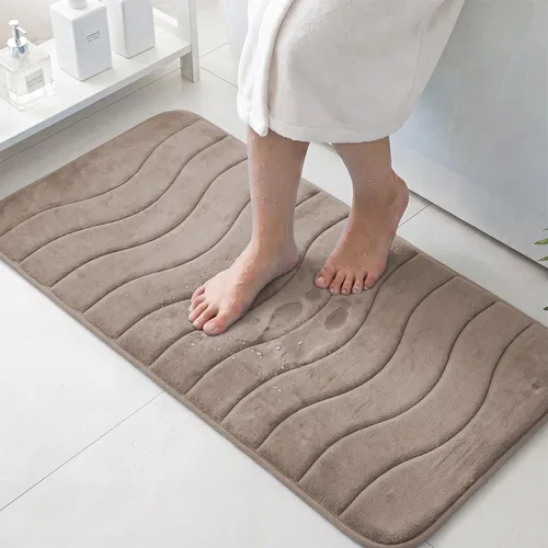Vista 38 de Flamingo P Alfombra de Baño de Espuma Viscoelástica Tapetes de Baño Alfombra Antideslizante Absorbente de Agua para Ducha, 24x17 pulgadas, Verde Aqua
