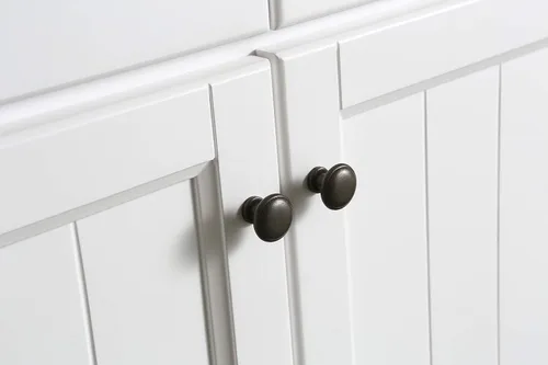 Vista 8 de KD03-80-W-WD Monterey Isla de cocina de granja de 80 pulgadas en color blanco con encimera de chapa de madera de nogal oscuro, no requiere montaje e
