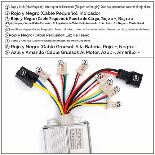 Vista 2 de Controlador 48V1000W para motor cepillado con terminal de conector de batería negro para E-Bikes E-Tricycles E-Moto E-Scooter, modo deportivo
