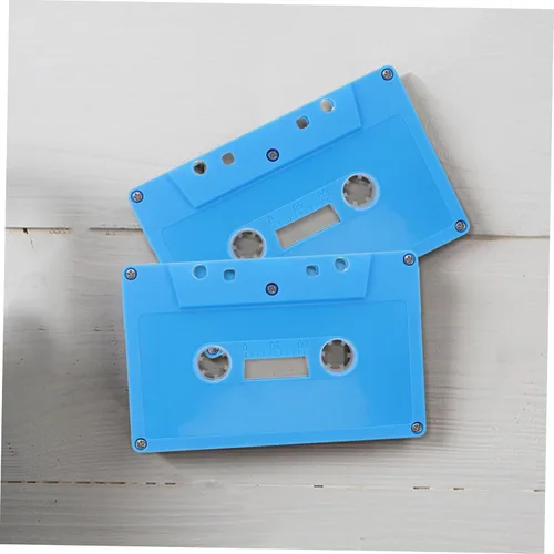 Vista 5 de 2pcs Retro Cinta Cassette Vintage Decoración Cinta En Blanco Casetes De Audio Cielo Azul De Plástico