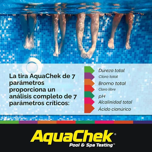Vista 5 de Tiras de prueba para piscina/spa AquaChek, Blanco