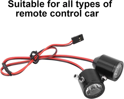 Vista 9 de Faro de coche RC, focos de 3 W, pieza de repuesto para modelo de coche RC (negro) Luces LED Rc 1/10 Rc LED Spot Lights
