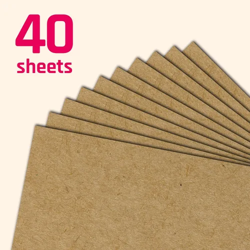 Vista 6 de Cartulina Kraft marrón pesada de 110 libras, cartulina gruesa y pesada, 40 piezas 300gsm, 8.5 x 11 pulgadas
