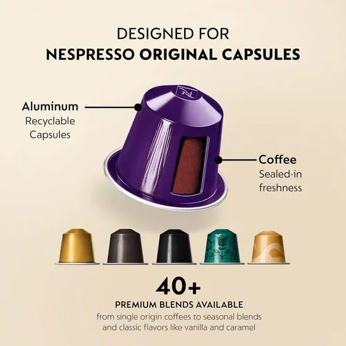 Vista 4 de Nespresso Original, Ristretto Decaffeinato Italiano, 50 cápsulas de espresso Cápsulas de café tostado oscuro, paquete de 1