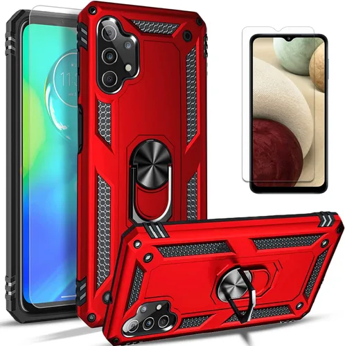 Vista 8 de STARSHOP - Funda para Galaxy A32 5G, funda para Samsung A32 5G, con [protector de pantalla de vidrio templado incluido], funda protectora de doble