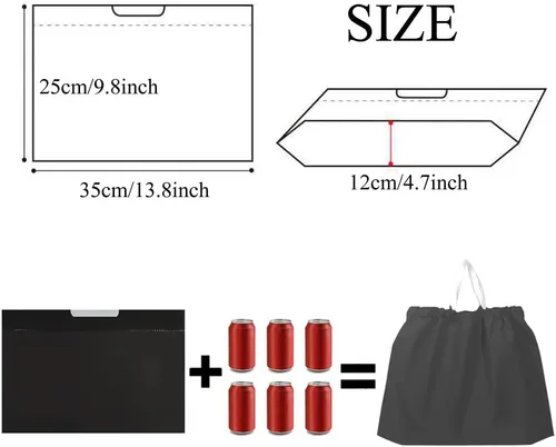 Vista 3 de 50 bolsas de plástico con asas resistentes al agua, resistentes para llevar, bolsa de transporte para alimentos, para restaurantes, comestibles