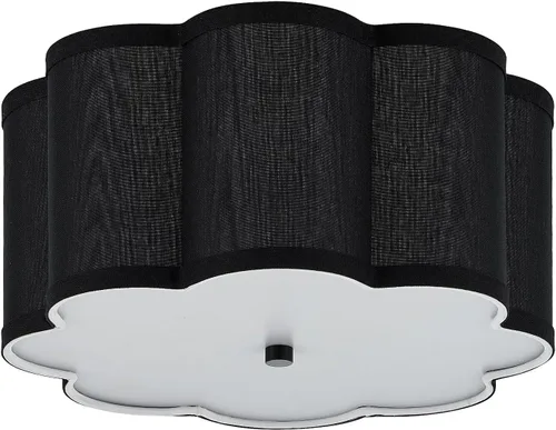 Vista 12 de Lámpara de techo semiempotrada, moderna lámpara cercana al techo con pantalla de tambor de tela blanca crema para guardería, habitación de niños