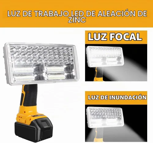 Vista 4 de DTEZTECH Luz de trabajo LED inalámbrica para batería Dewalt de iones de litio de 20 V máximo, linterna de 40 W 4200 lm con puerto USB, luz