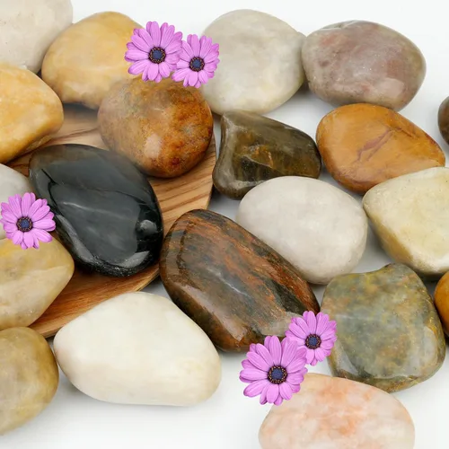 Vista 22 de NUPICK Rocas de grava de 10 libras, guijarros pulidos de 0.5 a 0.7 pulgadas para plantas, pecera, jarrón transparente y más, piedras negras