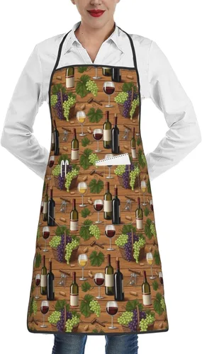 Vista 9 de Delantal unisex con cuello ajustable con bolsillos espaciosos y lazos largos