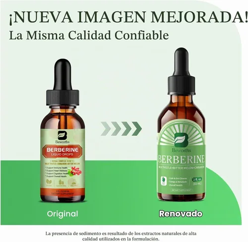 Vista 8 de B BEWORTHS Suplemento HCL de berberina con canela de Ceilán, gotas líquidas de fitosoma de berberina con cúrcuma, canela de Ceilán, melón amargo
