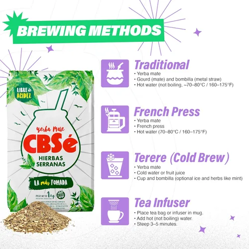 Vista 4 de Tea Stop - Té de hierbas - CBSe Yerba Mate con Hierbas Serranas, 1 Kilo
