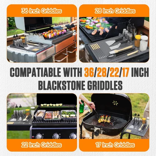 Vista 3 de Accesorios para parrilla Octaplay para Blackstone – Esterilla de silicona para parrilla y forros de taza de grasa (paquete de 2) – Compatible