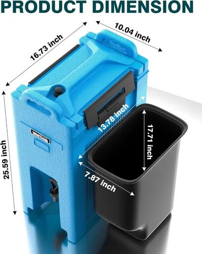 Vista 6 de WantJoin Dispensador aislado de bebidas de 5 galones, recipiente para bebidas frías y calientes con asas, contenedor térmico comercial