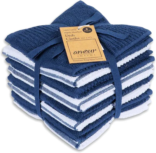 Vista 22 de AMOUR INFINI Juego de 8 paños de cocina para lavar platos, altamente absorbentes, súper suaves, trapos reutilizables de secado rápido para limpiar