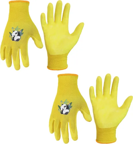 Vista 13 de HANDLANDY 3 pares de guantes de jardinería para niños sin látex, guantes de jardín para niños y niñas con revestimiento de nitrilo para niñas y Verde
