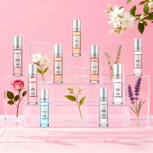 Vista 2 de Conjuntos de perfume para mujer, perfume de feromonas para mujer, juego de regalo de perfume enrollable de larga duración, cítricos, ámbar