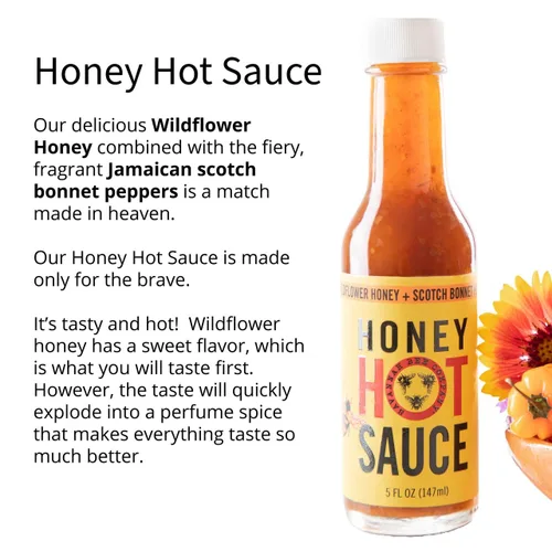 Vista 7 de Savannah Bee Company - Salsa picante de miel - Dulce y picante 100% pura - Infundido con deliciosa miel de flores silvestres y pimientos escoceses
