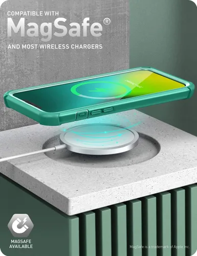 Vista 6 de i-Blason Ares - Funda para iPhone 12, iPhone 12 Pro de 6.1 pulgadas (versión 2020), funda transparente resistente de doble capa con protector