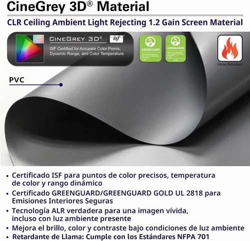 Vista 8 de Elite Screens Aeon CineGrey 3D 110" Pantalla de proyección de marco fijo