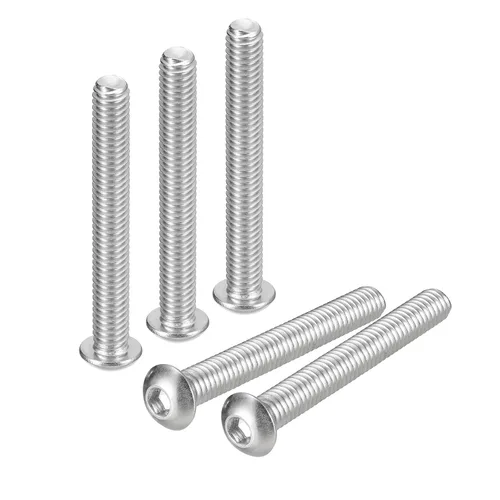 Vista 18 de uxcell Tornillos de cabeza de botón de 1/4-20x1, 25 piezas de tornillos hexagonales de acero inoxidable 304, tornillos de rosca completa