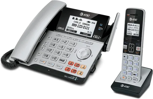 Vista 15 de Teléfono AT&T DECT 6.0 con identificador de llamadas y llamada en espera, Plateado/Negro