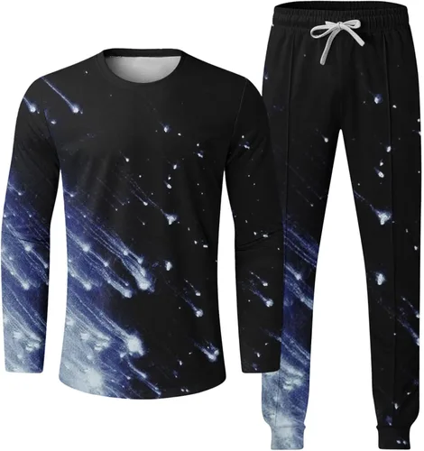 Vista 5 de Muscularfit Conjunto de entrenamiento de 2 piezas con bolsillos, para otoño, a la moda, sin botones, cuello redondo, sudadera y pantalón, conjunto