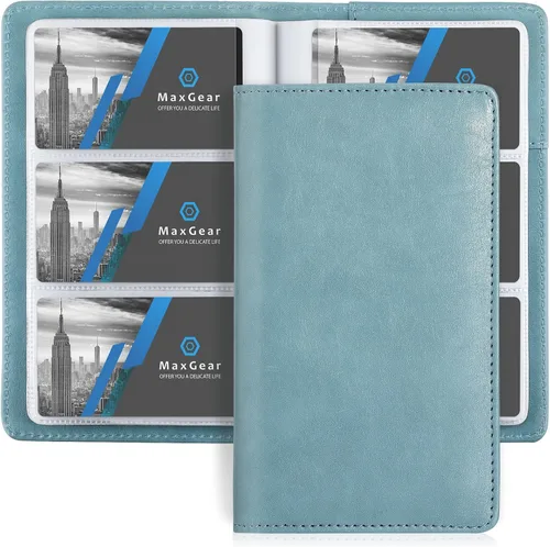 Vista 10 de MaxGear Organizador de Tarjetas de Visita, Libro Portátil para 240 Tarjetas, Portatarjetas de Negocios para Hombres y Mujeres, Archivador Negro