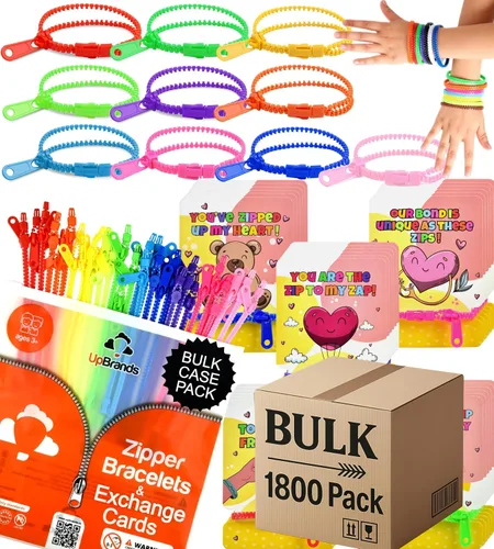 Vista 14 de UpBrands Paquete de 12 pulseras azules con cremallera de 7 pulgadas, recuerdos de fiesta inspirados en el océano para el Día Mundial de los Océanos