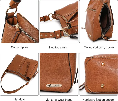 Vista 4 de Montana West Bolso de hombro oculto para mujer, bolso cruzado de moda
