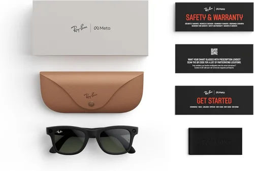 Vista 7 de Ray-Ban Meta (Gen 1), Wayfarer, Large Matte Black Smart AI Glasses for Men, Women — 12 MP Camera, Open-Ear Speakers, Video Recording, Bluetooth