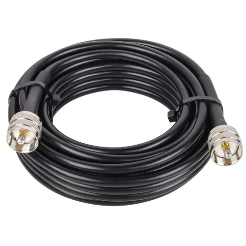 Vista 10 de MOOKEERF RG8x Cable de puente 1 pie, paquete de 2 PL259 Cable coaxial CB de puente 50 Ohm, extensión de antena CB de baja pérdida UHF PL259 macho a