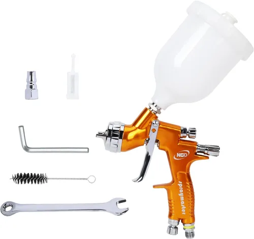 Vista 2 de HVLP Pistola de aire con boquilla de 0.051 in, taza de capacidad de 20.3 fl oz, pistola de pintura automotriz, pulverizador para automóviles