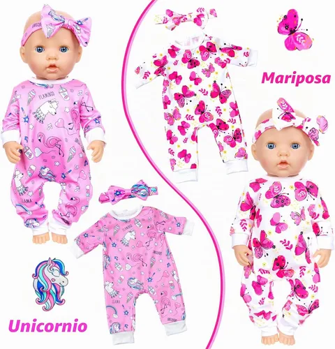 Vista 7 de Ecore Fun 5 juegos de ropa de muñeca y diademas – Accesorios para muñecas de 14 a 16 pulgadas, total 10 piezas – Mono con bonito patrón para muñecas