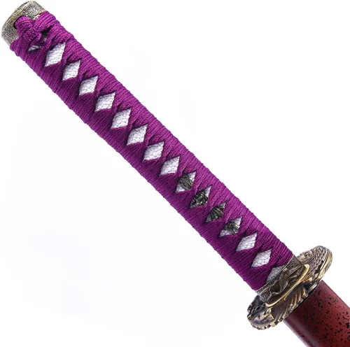 Vista 7 de Katana de acero de alto carbono 1060 forjada a mano, espada de hoja real, espadas de combate de 41 pulgadas, corte de papel ya afilado