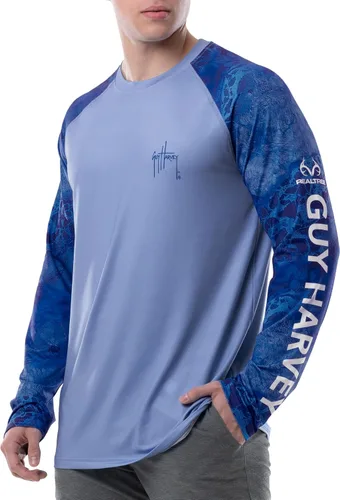 Vista 3 de Guy Harvey Camiseta de protección solar con manga raglán para hombre