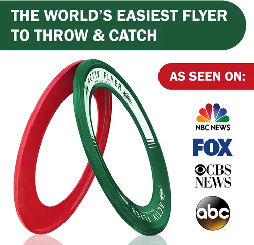 Vista 2 de Activ Life Kid’s Flying Rings (2 Pack) They Fly Straight & Don’t Hurt, 80% Lighter Than Standard Rings - Replace Screen Time with Healthy Family Fun