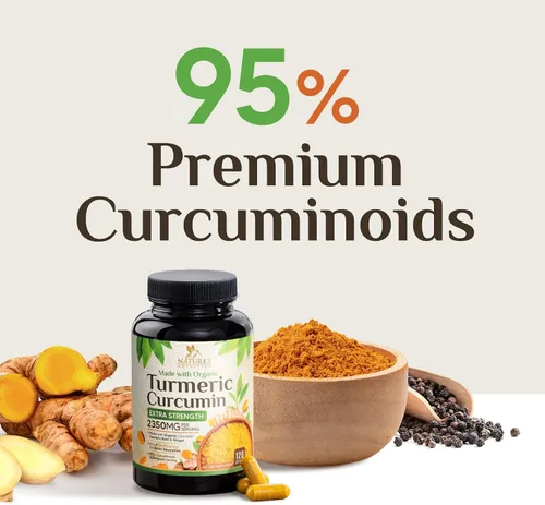 Vista 7 de Suplemento de curcumina de cúrcuma de 1750 mg con cúrcuma y jengibre orgánicos, 95% curcuminoides, pimienta negra BioPerine para una mejor