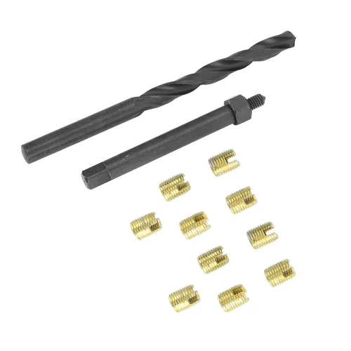 Vista 6 de Kit de reparación de roscas helicoidales M4x0.7, 12 piezas, inserto de rosca autorroscante con taladro y herramienta de instalación, acero al