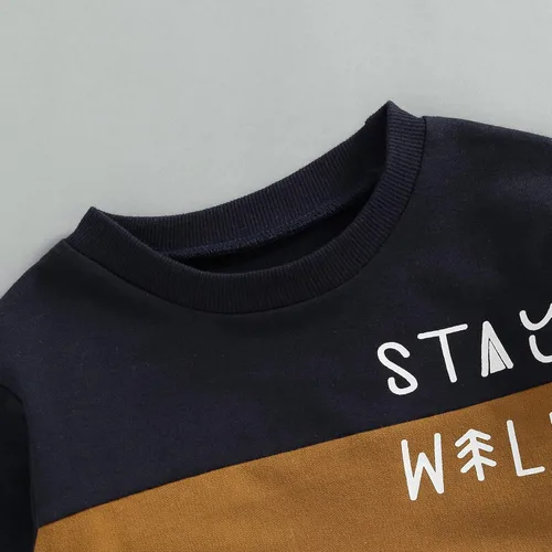Vista 3 de Doisbetthsay Ropa de otoño e invierno para bebés y niños pequeños, sudadera con cuello redondo, sudadera con cuello redondo y pantalón largo, 2