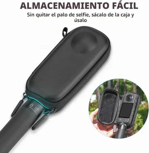 Vista 5 de BRDRC Funda de transporte para Insta360 X3, bolsa de almacenamiento portátil, funda protectora de lente, funda protectora de carcasa rígida de viaje