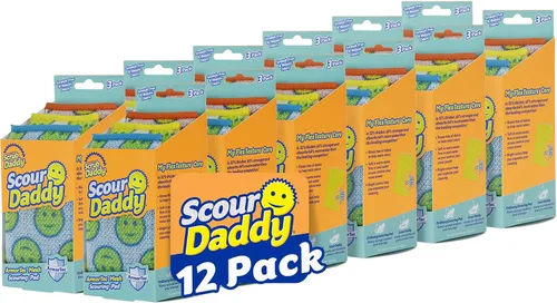 Vista 8 de Esponjas de limpieza grandes de acero de Scrub Daddy - Esponja de acero inoxidable XL de Scrub Daddy para fregar platos - Almohadillas de limpieza