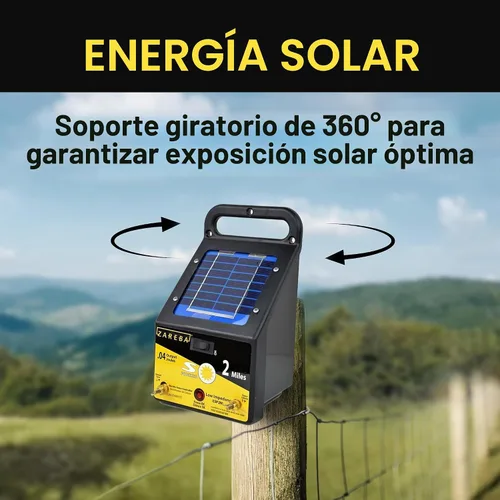 Vista 3 de Zareba ESP2M-Z - Cargador eléctrico de baja impedancia con energía solar, 2 millas de energía eléctrica para cerca, contiene animales y mantiene