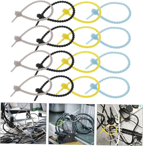 Vista 9 de 20Pcs Reusable Silicone Cord Wraps Cute Data Cable Organizer for Desktop Mixed Styles for Charging Cords Headphones and USB Cables Tidy Up Your Space