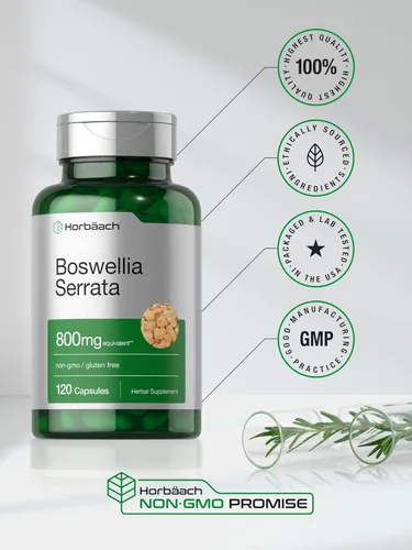 Vista 6 de Horbäach Boswellia Serrata - Cápsulas de extracto 120 unidades Suplemento de hierbas Sin OMG, sin gluten