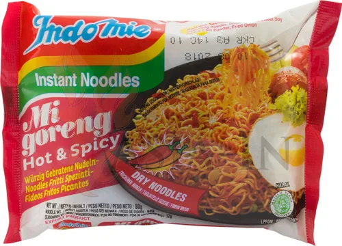 Vista 4 de Fideos fritos Indomie Mi Goreng instantáneos con certificado Halal, sabor picante y especiado/Pedas 2.82 onzas (pack de 30)